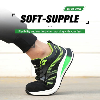 New 2024 Fashion Men Safety Shoes Steel Toe Sneakers Lightweight Anti-smash Anti-puncture Man Breathable Work Safety Boots