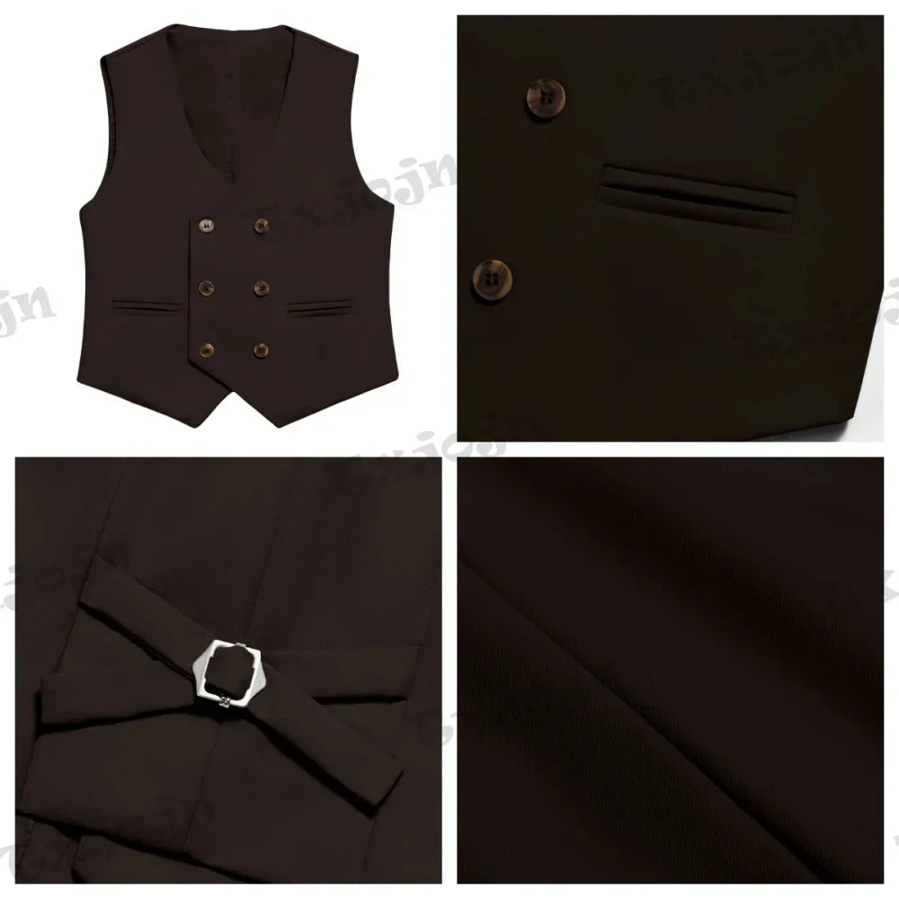 Boys Suits 4 Pieces Blazer Vest Pants Tie For Birthday Party Casual Smart Child Suit Set Piano Contest Performance