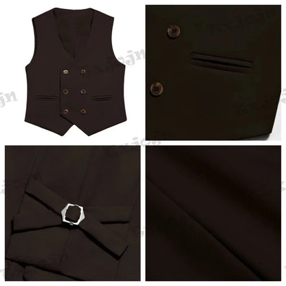 Boys Suits 4 Pieces Blazer Vest Pants Tie For Birthday Party Casual Smart Child Suit Set Piano Contest Performance