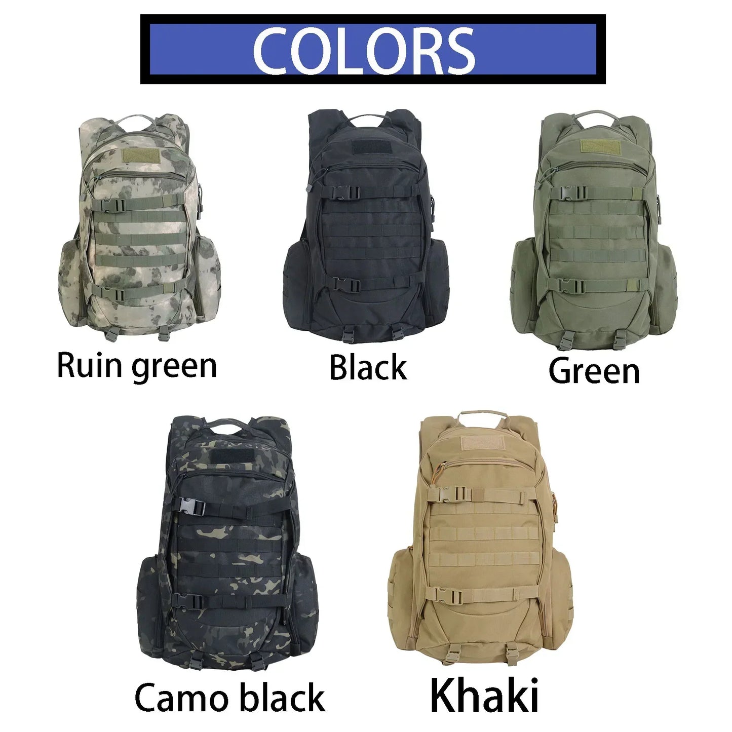 45L Waterproof Fishing Hunting Backpack Outdoor Rucksacks Tactical Sports Camping Hiking Trekking Bags