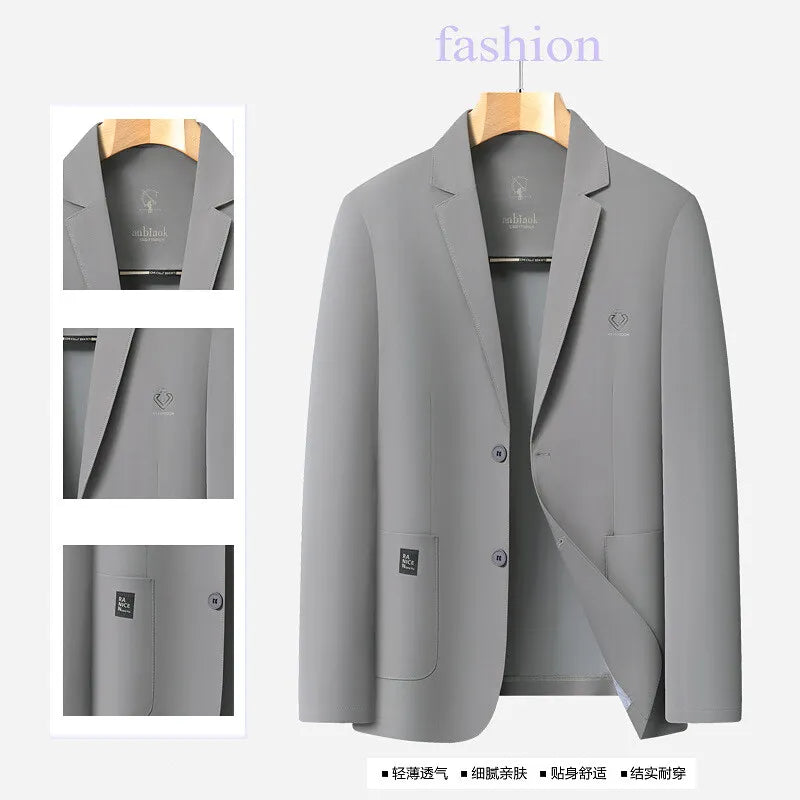 Blazer Summer Men's Casual Fashion Korean-style Business Solid Color Breathable, Lightweight and Sun-protective Clothing Blazer