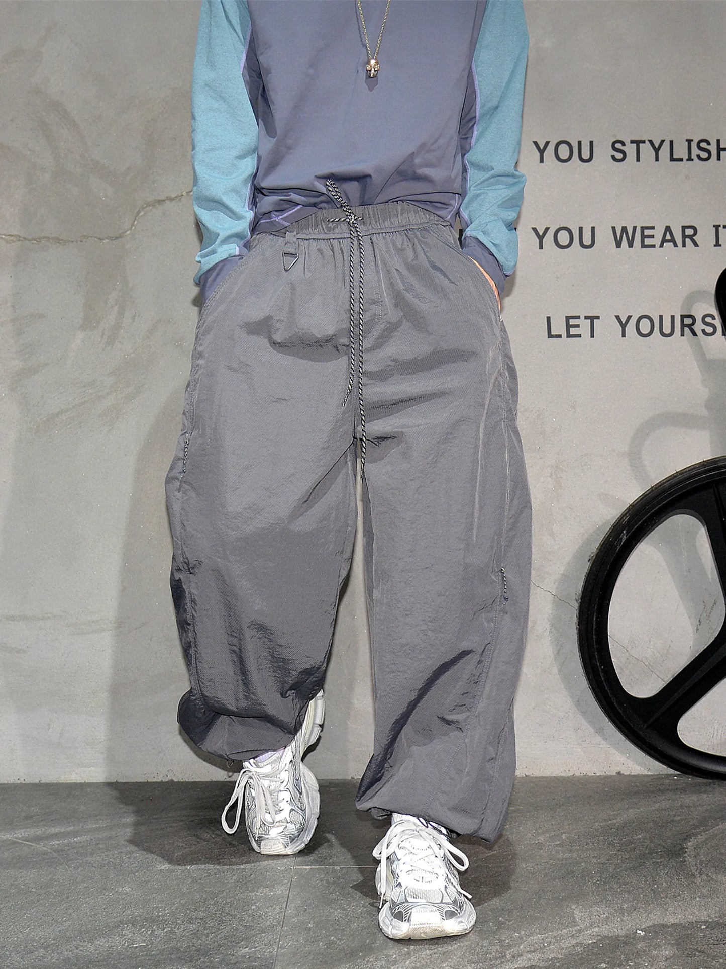 Mens Jogger Pants Outdoor Lightweight Water Repellent Quick Dry Functional Hiking Loose Baggy Trendy Cuffed Sweatpants Fashion