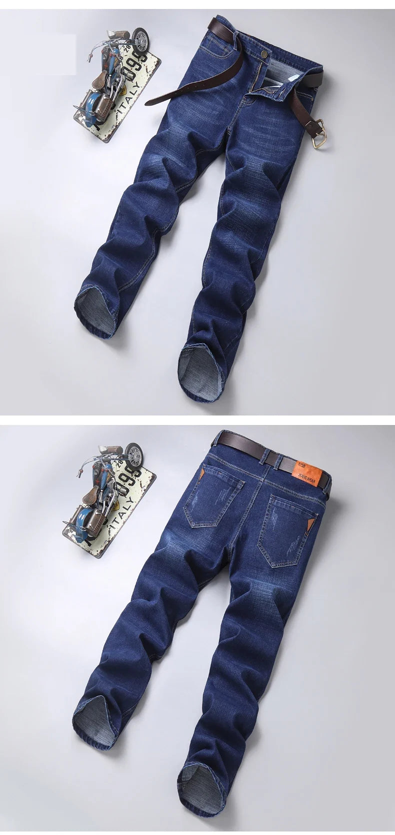 2026 Men's Slim Fashion Denim High Quality Male Pants Elastic Black Blue Leisure Jeans Brand Clothing