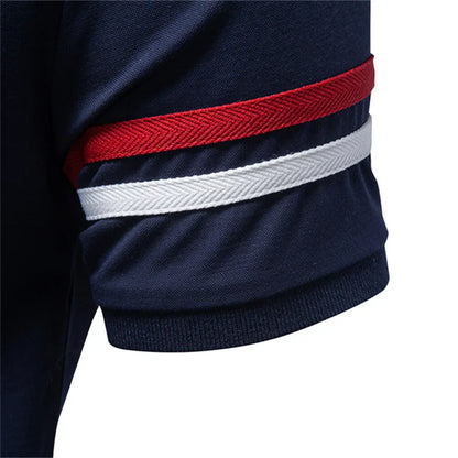 Men's Lightweight Breathable Polo Shirt Half Zipper Collar Solid Color Casual Summer Fashion Top