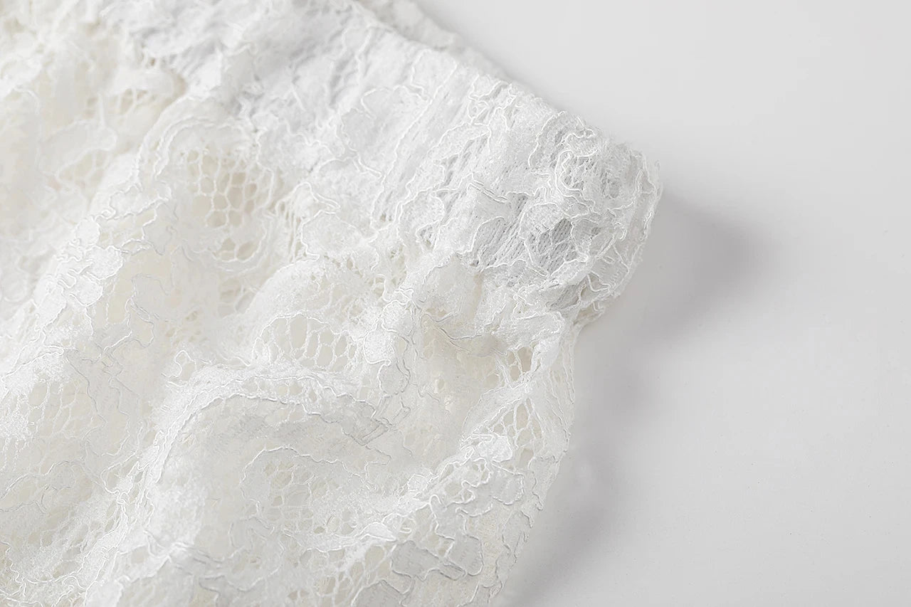 Lace Jacquard Transperant Skirt Women Summer New High Waist Sexy Casual Long Skirts 2025 Streetwear Fashion White Maxi Skirt