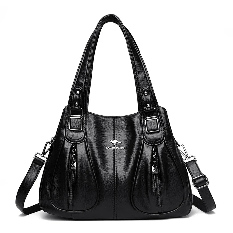 100% Genuine Leather Women Handbag Fashion Girls Top-Handle Bucket Bag Soft Cowhide Female Shoulder Bags Women Crossbody Bag Sac