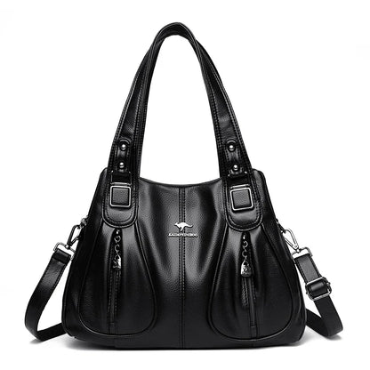 100% Genuine Leather Women Handbag Fashion Girls Top-Handle Bucket Bag Soft Cowhide Female Shoulder Bags Women Crossbody Bag Sac
