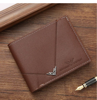 Portefeuille en cuir fin pour homme, blocage RFID, pliable, porte-cartes de crédit minimaliste, pince à billets