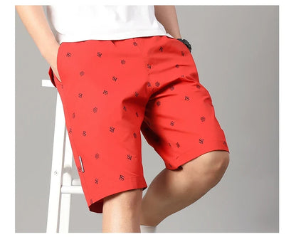 Men's Cotton Print Shorts Streetwear Casual Cotton Workwear Summer Breathable Fitness Knee Shorts Sports Shorts Sweatwear 6XL