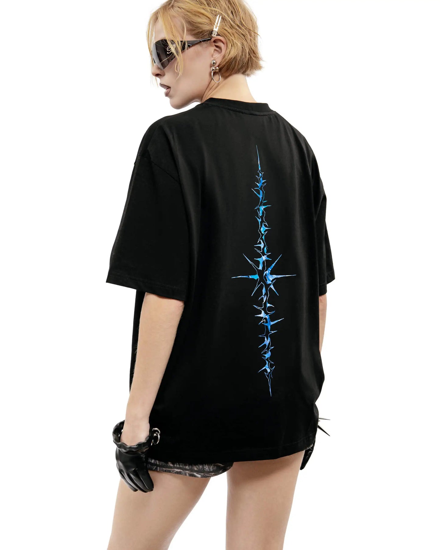 Harajuku Oversized Streetwear Men's Clothing The Bright Side Graphic Print Tshirt Cotton Hip Hop Punk Short Sleeve Tops Goth Y2k