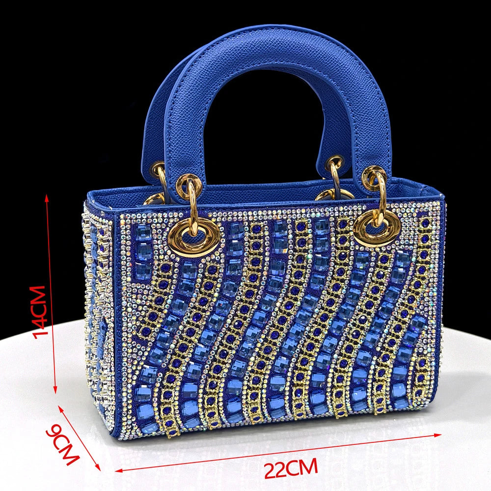 2025 Elegant Multicolor Color Women's  Heels and Rhinestone Handbag Set - Italian Design for Weddings and Parties