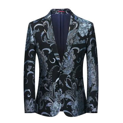 2026 New Men's Pink Embroidered Suit Jacket, Wedding Party Dress Coat, Fashionable Slim Male Blazers, Asian Size M-5XL 6XL
