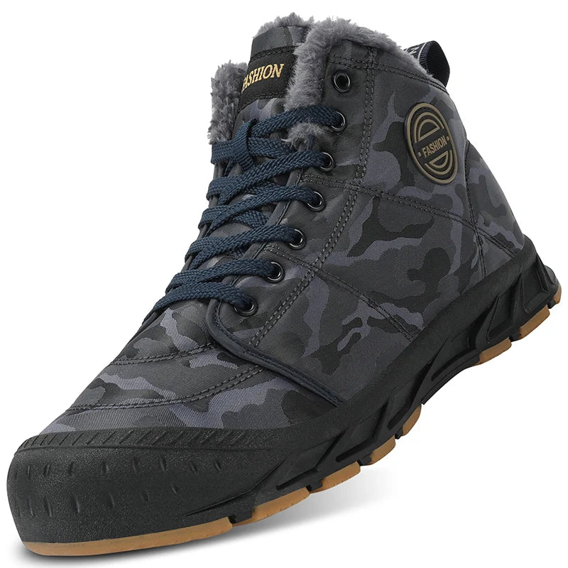 Men Winter Snow Boots Super Warm Men Hiking Boots Waterproof Men's Boots Outdoor Sneakers Non-slip Rubber Men's Work Ankle Boots