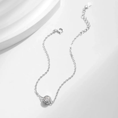 0.5CT Moissanite Bracelet 925 Sterling Silver Classic Link Chain Charms Bracelets For Women Luxury Wedding Jewelry