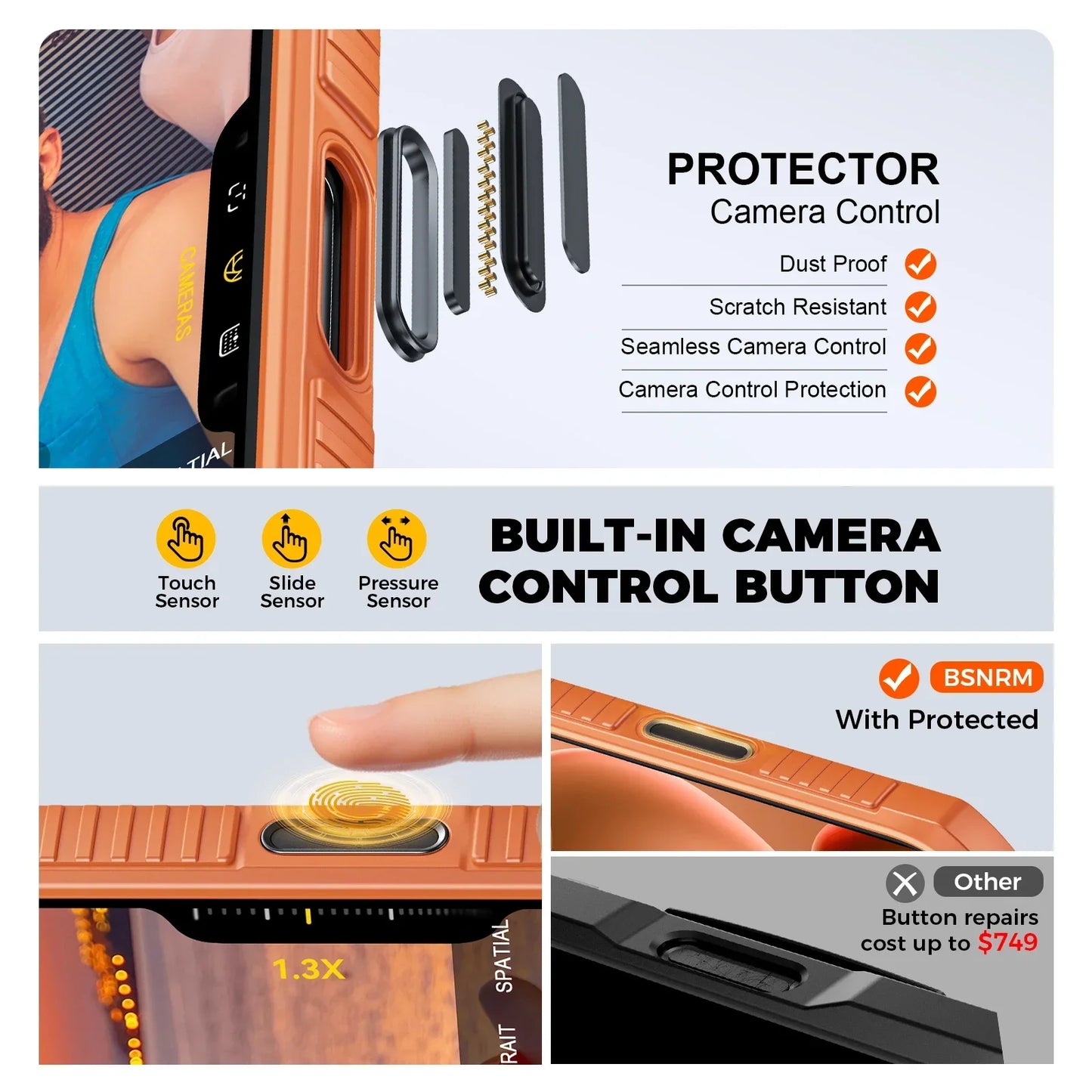 For iPhone 17 Pro Max Case,Wallet - Full Body Protective with Card Holder (4 Cards) Camera Cover & Kickstand-Orange