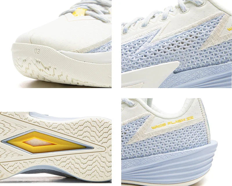 Men's WADE FLASH 2 On Court Basketball Shoes BOOM Cushioning Breathable LiNing Stable Sneaker ABPV013