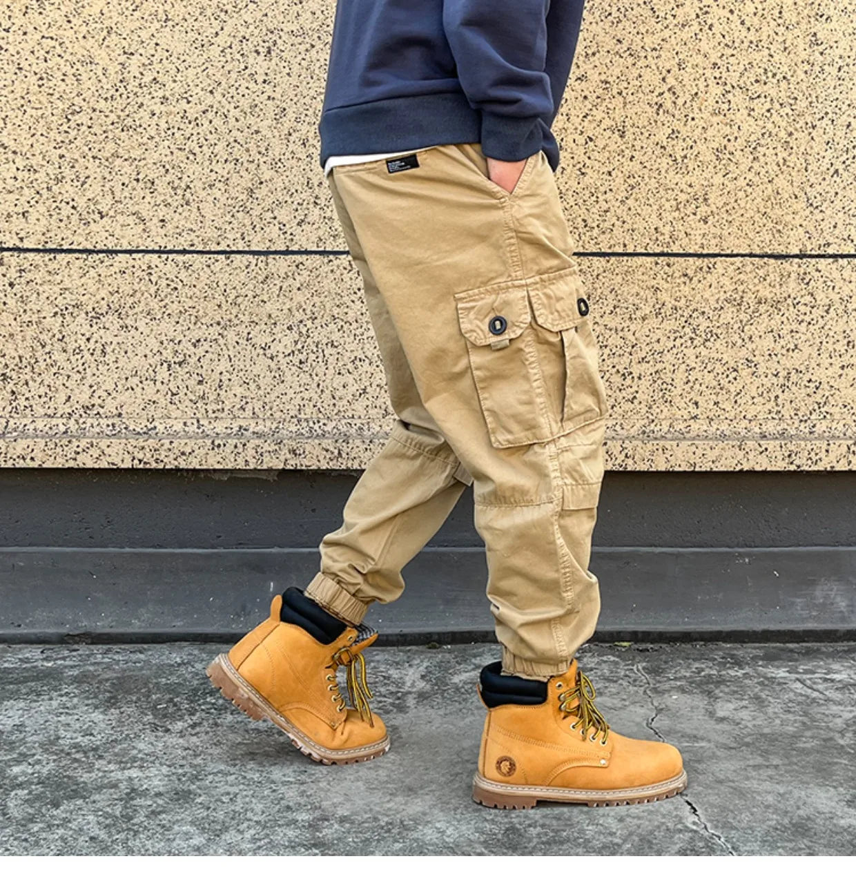 Korean Streetwear Tactical Cargo Pants Japanese Harajuku Casual Plus Size Harem Joggers Men Clothing Multi-Pocket Trousers Male