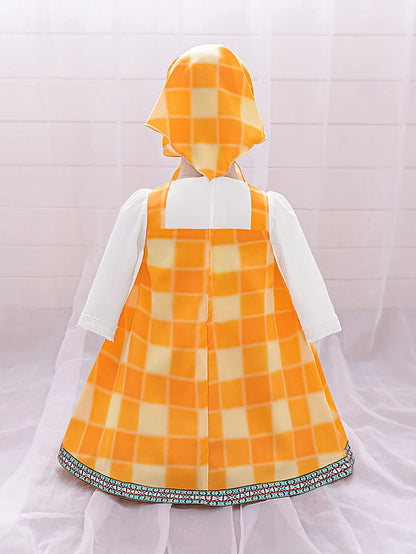 Lolita Plaid Cute Bears Baby Girls Dress Toddler 1st Birthday Party Princess Dress for Baby Maid Wedding Bridesmaid Kids Clothes