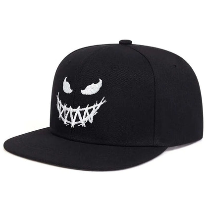 Unisex Personality Ghost Expression Embroidery Hip-hop Hats Outdoor Adjustable Casual Baseball Caps Sunscreen Hat