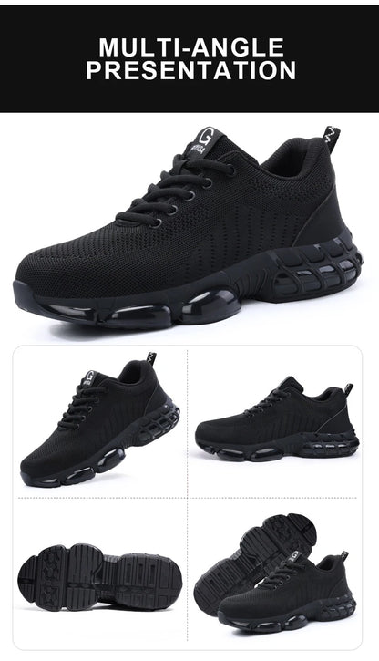 Steel Toe Shoes for Men Lightweight Work Shoes Air Cushioned Sneakers Indestructible Construction Industrial Work Safety Sneaker