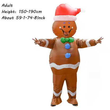 Christmas Funny Inflatable Costumes Gingerbread Man Santa Claus Elk Snowman Tree Penguin Adult Kid Halloween Carnival Party