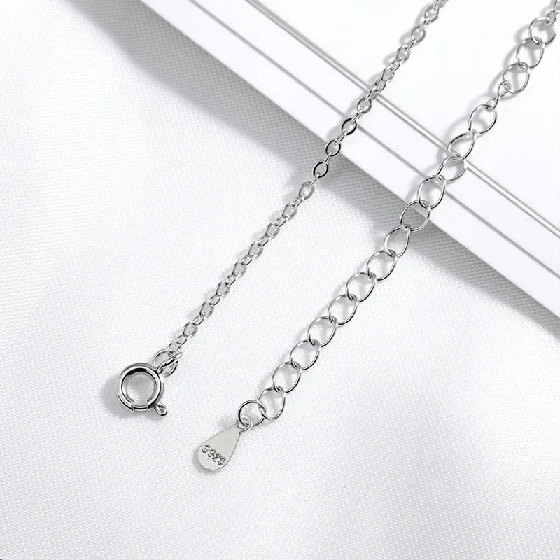 Certified Bubble 8 Stone 100% Real Moissanite Necklace Pendant Classic Women's Neck Chain Sterling Silver 925 Plated 18K