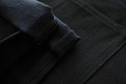 Mens Jeans Black Jeans Double-sided Dyeing Sanforized Selvedge Denim Jeans  16 Oz Regular Fit