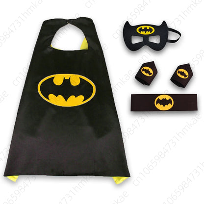 Superhero Halloween Masquerade Mask Cape Cloak Anime Spider Man Batman Cloak Action Figure Toys Cosplay Party Gift