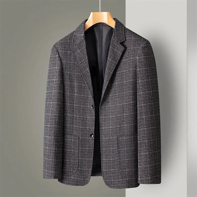 2025 New Business Dinner Gentleman Slim Gentleman Group Dress Fashion Men British Style Dress Best Man Plaid Plaid Plaid Blazer