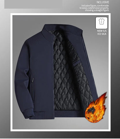Plus Size 8xl Jacket for Men 2026 Thick Stand Collar Solid Winter Jacket Men Waterproof Warm Business Casual Men Coats