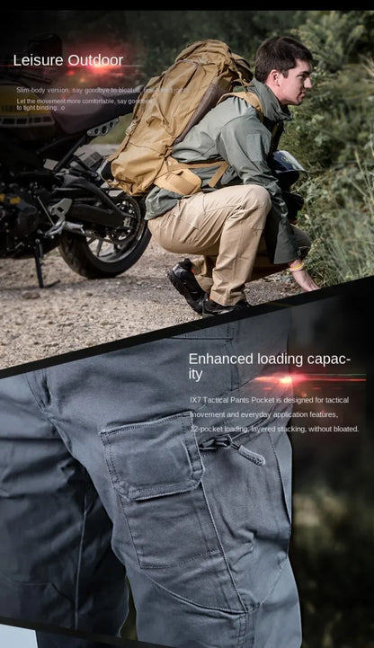Stretch Canvas 97% Cotton 3% Spandex Tactical Pants For Men Climbing Hiking Trekking Cargo Pants Trousers