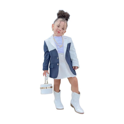 Autumn Winter Baby Girls Clothes Girl Blazer Jackets Coats Long Sleeve Children's Clothing Girl Button Blazer Coats For 3-8 Year
