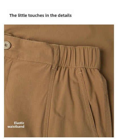 Men's Outdoor Hiking Pants 2026 Summer Sports Waterproof Straight Paratrooper Light Loose Mountaineering Pants