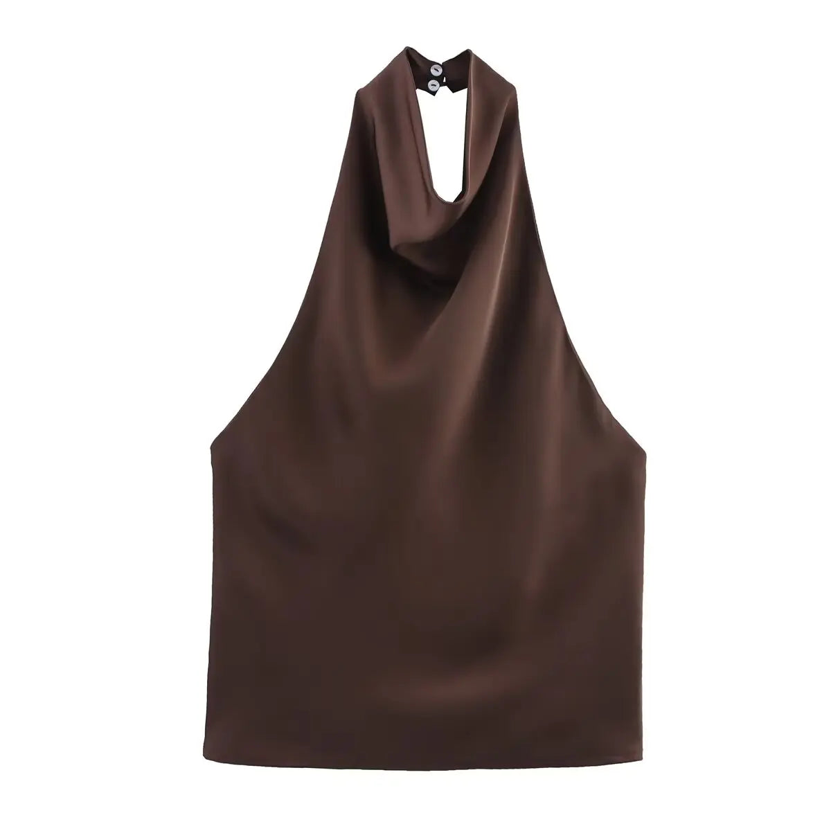 Spring Elegant Women Satin Halter Tops 2026 Summer Backless Off Shoulder Corset Vest Female Fashion Slim Crop Tank Top