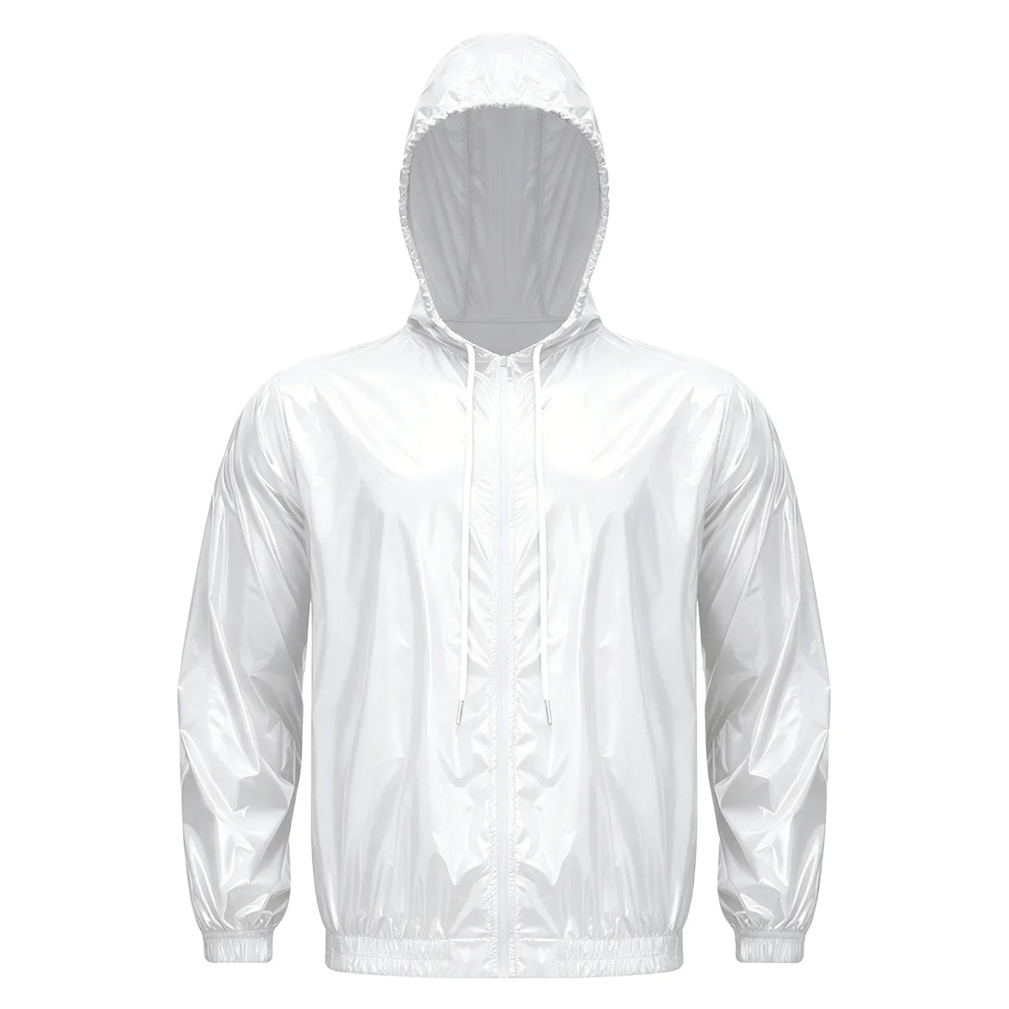 Mens Waterproof Hooded Jacket Tops Breathable Raincoat Waterproof Windproof Outdoor Biking Fishing Jacket Hood Outerwear