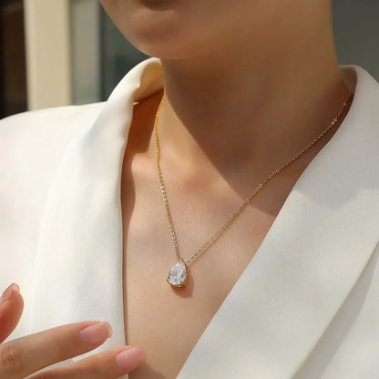 Pear Cut 1/1.5/3/4/5CT D Color Moissanite Pendant Necklace for Women Men 925 Silver Waterdrop Solitaire Diamond Neck Chain
