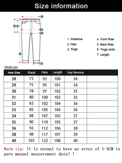 2025 New Business Men's Jeans Casual Comfortable Straight Stretch Fashion Classic Premium Blue Black Denim Pants Large Pants