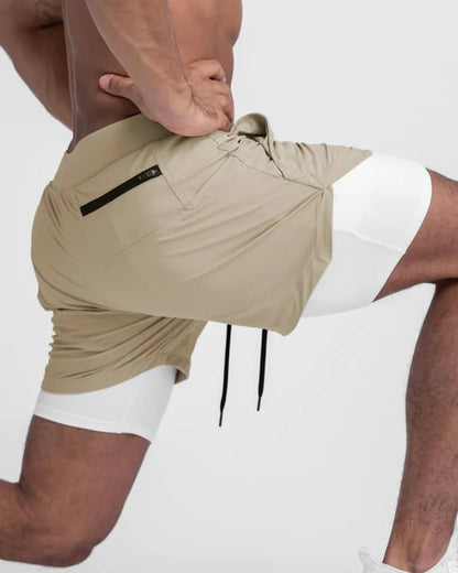 Fashion Gym Shorts for Men Clothing Casual Sweatpants Outdoor Running and Cycling Breathable Double-layer Shorts Men