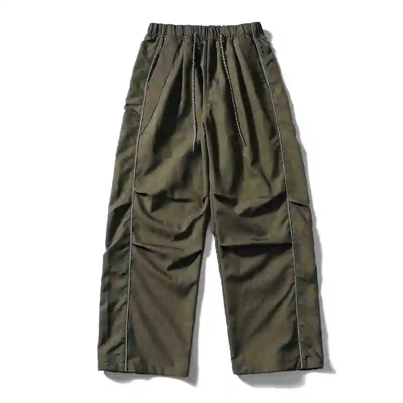 Korean Streetwear Waterproof Outdoor Utility Cargo Pants For Men Quick Dry Adjustable Hem Oversized Sport Casual Pants Trendy