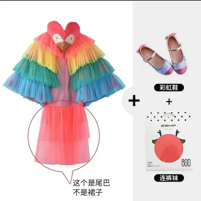 Halloween Children's Costume Cosplay Animal Parrot Performance Costume Kid Cloak Kindergarten Prom Animal Clothing