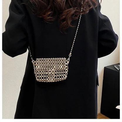 PU Sense of Luxury Solid Color Evening Bags Hollow Out Temperament 2025 Hot Sale Ladies Bags Versatile Fashion Shoulder Bags