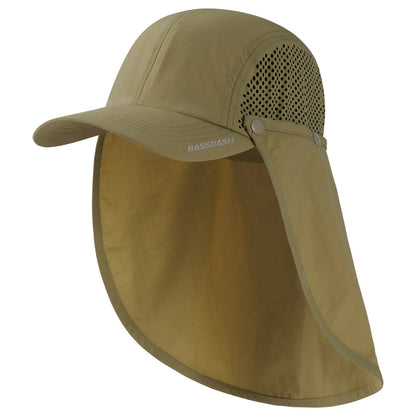 UPF 50+ Foldable Fishing Hat Baseball Cap with Removable Neck Flap Portable for Men Women Golf Hiking