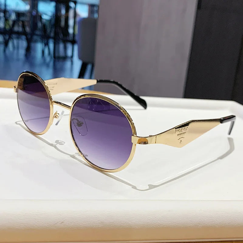 Fashion New Trend Oval Acetate Sunglasses for Women Brand Designer Ladies Shades Party Eyeglasses Girls Frame Sun Glasses
