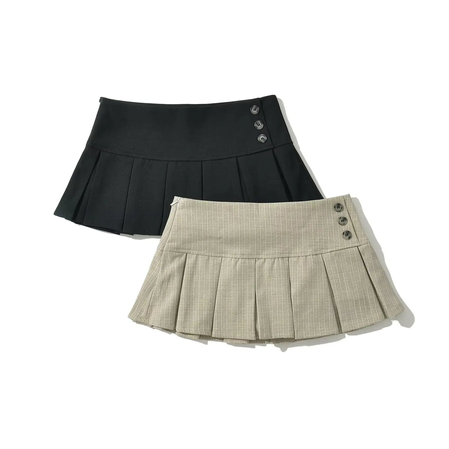 American Retro Pleated Mini Skirt Women Sexy Low Waist Summer Skirts Cool Girl Y2K saia