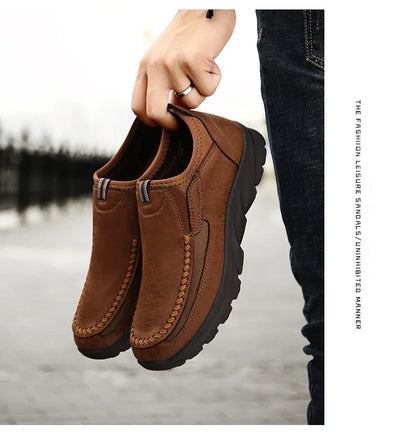 Men Casual Shoes Breathable Loafers Sneakers Fashion Comfortable Flat Handmade Retro Leisure Loafers Shoes Men Shoes