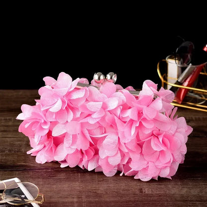 Wedding Dress Bag 8 Colors White Bride Clutches Ladies Blue Party Handbag Woman Purple Evening Flower Bags Floral Wedding Clutch