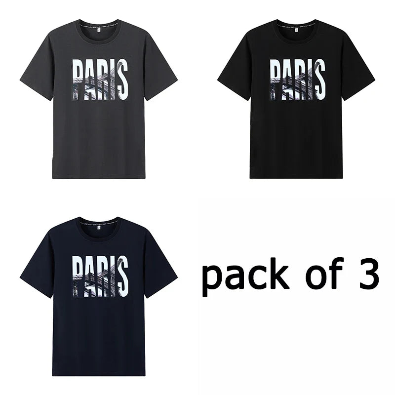 Popular T-shirt for Men Printed Tees Plus Size 110-175kg 6XL/7XL Fashion Summer Cotton Round Neck Short Sleeve Oversized Tops