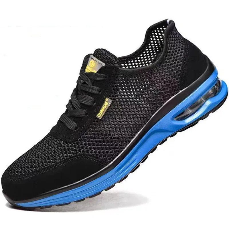 summer work shoes with protection security shoes men breathable safety shoes lightweight work shoes with steel toe work sneakers