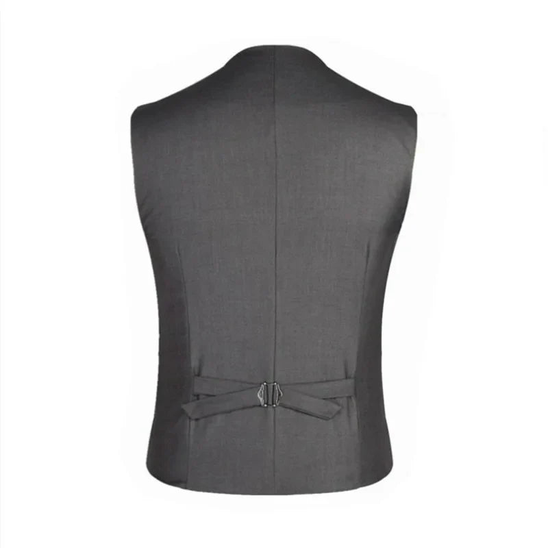 Men Suit Vest British Style Solid Single-breasted Sleeveless Male Waistcoat Slim Breathable Business Casual Man Vest
