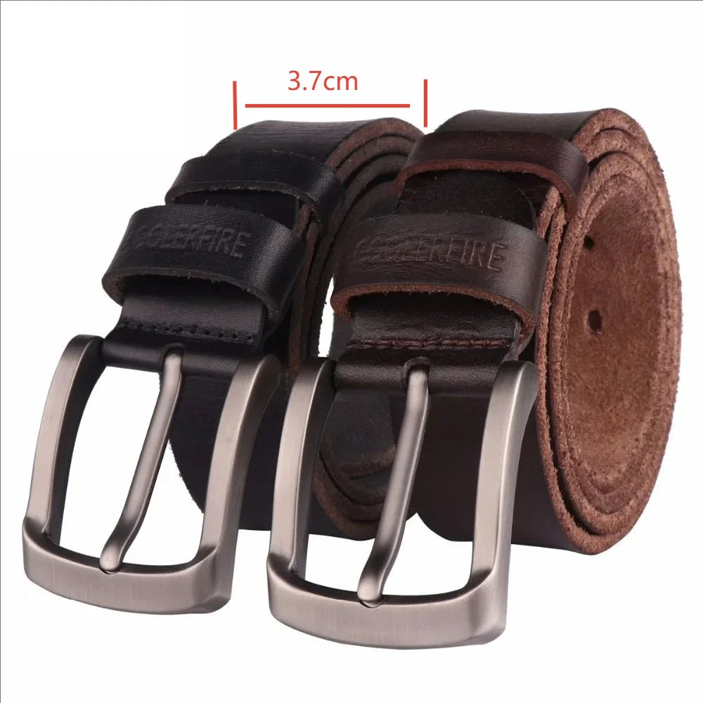 Genuine Leather Belt For Man 100% Real Genuine Cowskin Top Layer Leather Men Belts Designer Fashion High Quality Waistband TM053